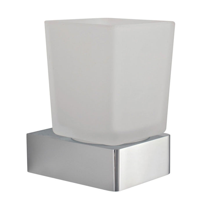 Vado Shama Frosted Glass Tumbler And Holder Wall Mounted