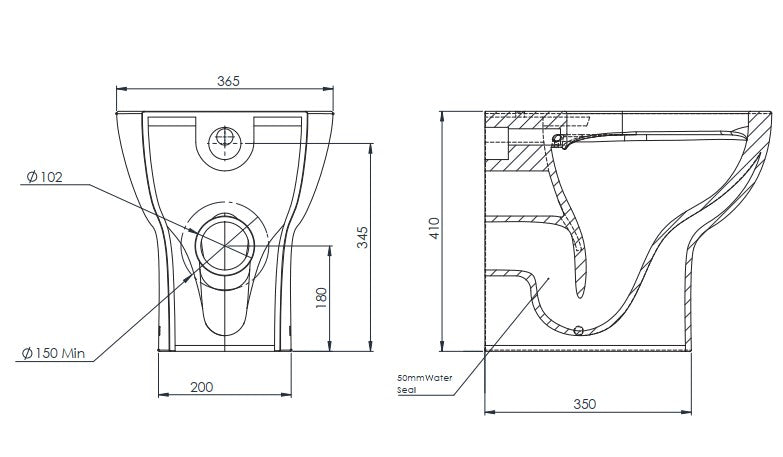 Tavistock Loft Rimless Back to Wall WC