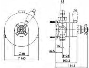 Imperial Concealed Westminster Thermostatic Control Valve