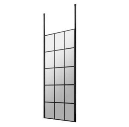 Hudson Reed Freestanding Abstract Framed Wetroom Screen With Two Ceiling Posts