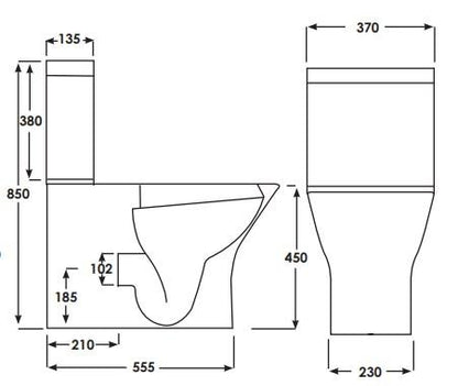 RAK-Resort Maxi Back to Wall WC With Close Coupled Water Closets