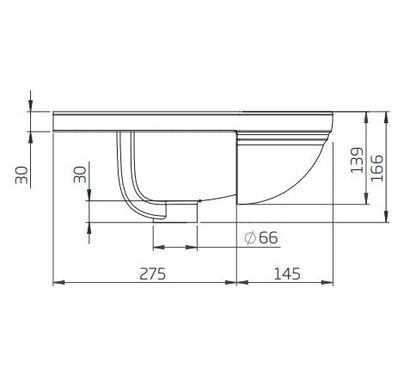 Tavistock Lansdown 500mm Semi-Countertop Basin