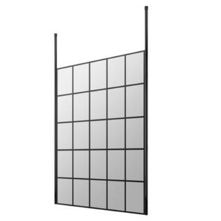 Hudson Reed Freestanding Abstract Framed Wetroom Screen With Two Ceiling Posts