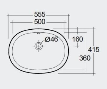 RAK-Variant  500mm Oval Under Counter Wash Basin