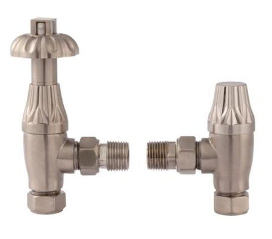 Hudson Reed Old London Knightsbridge Thermostatic Radiator Valve Pack Angled (pairs) With Lockshield