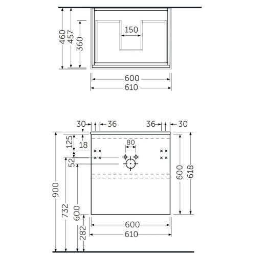 RAK-Joy Wall Hung Vanity Unit and Basin