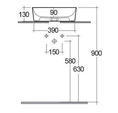 RAK-Feeling 420mm Round Counter Top Wash Basin