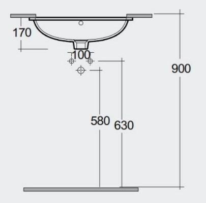 RAK-Variant  500mm Oval Under Counter Wash Basin