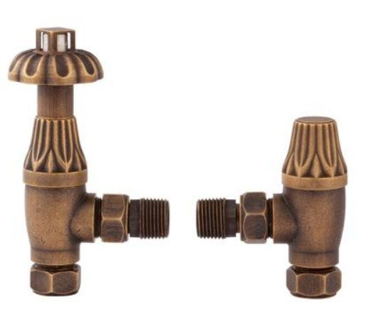 Hudson Reed Old London Knightsbridge Thermostatic Radiator Valve Pack Angled (pairs) With Lockshield