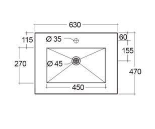 RAK-Precious Wall Mounted Counter Wash Basin