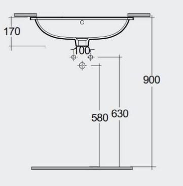 RAK-Variant 550mm Rectangular Under Counter Wash Basin