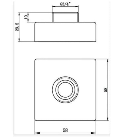 RAK Exposed Square Shower Bar Mixer Easy Fitting Kit (Pair)