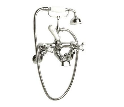 Hudson Reed Topaz Crosshead Hexagonal Wall Mounted Bath Shower Mixer With shower kit