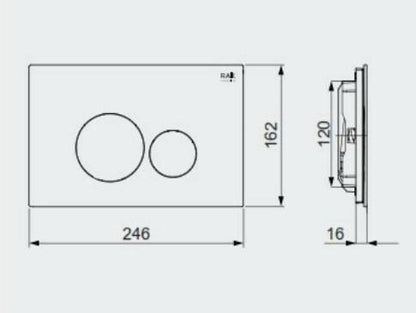 RAK-Ecofix Glass Flush Plate with round push plates