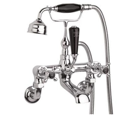 Hudson Reed Topaz Crosshead Hexagonal Wall Mounted Bath Shower Mixer With shower kit