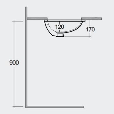 RAK-Variant 550mm Rectangular Under Counter Wash Basin