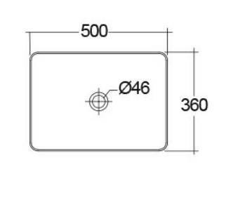 RAK-Feeling 500mm Rectangular Counter Top Wash Basin