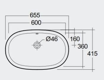 RAK-Variant 600mm Elongated Oval Under Counter Wash Basin