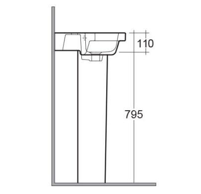 RAK-Resort 450mm Corner Basin 1th