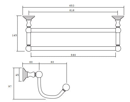 Imperial Richmond Towel Rail - Chrome