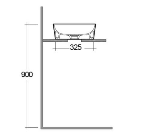 RAK-Feeling 500mm Rectangular Counter Top Wash Basin