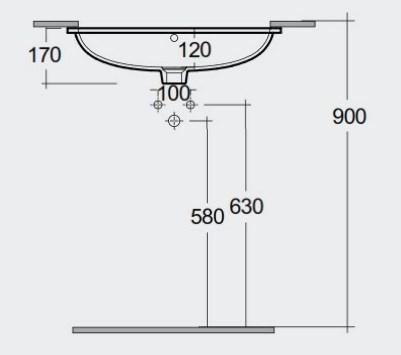 RAK-Variant 600mm Elongated Oval Under Counter Wash Basin