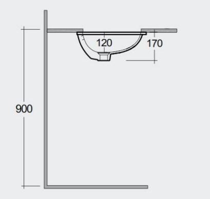 RAK-Variant 600mm Elongated Oval Under Counter Wash Basin