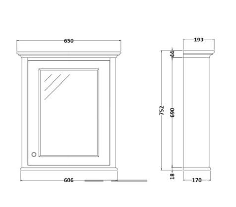 RAK-Washington W650 x H750mm Mirror Cabinet