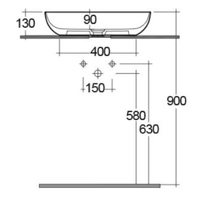 RAK-Feeling 550mm Oval Counter Top Wash Basin