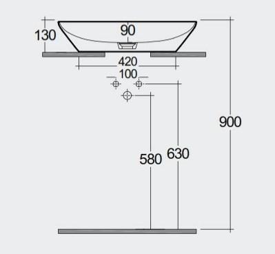 RAK-Variant Elongated Oval Counter Top Wash Basin