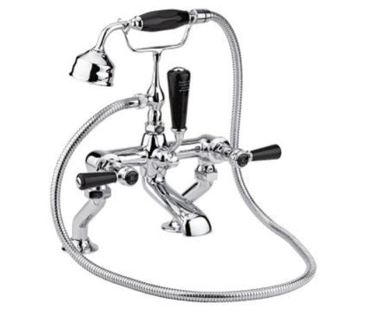 Hudson Reed Topaz Lever Hexagonal Deck Mounted Bath Shower Mixer With shower kit