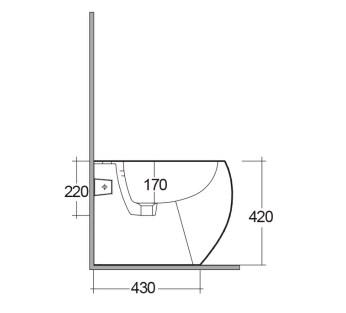 RAK-Cloud Wall Hung Bidet 1TH