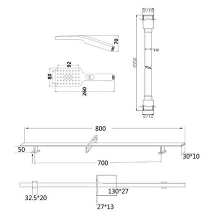 RAK Square Slide Rail Kit with 3 Function Head