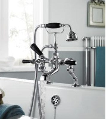 Hudson Reed Topaz Lever Hexagonal Deck Mounted Bath Shower Mixer With shower kit