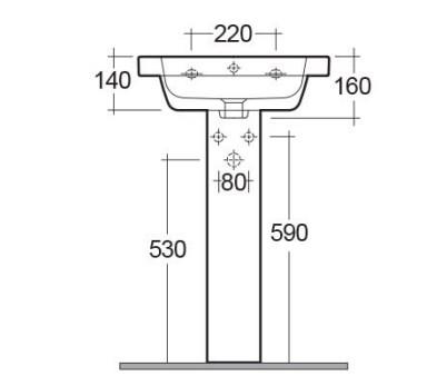 RAK-Resort Basin with Pedestal 1TH