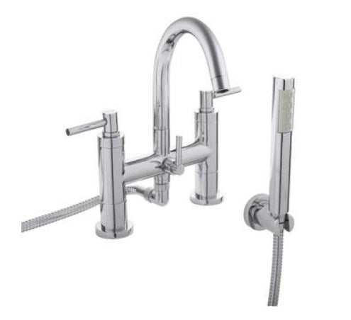 Hudson Reed TEC Lever Bath Shower Mixer With swivel spout, shower kit and wall bracket