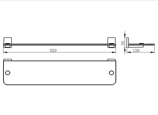 RAK-Resort Glass Shelf - Chrome