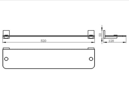 RAK-Resort Glass Shelf - Chrome