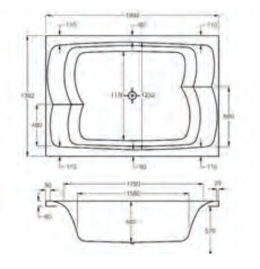 Carron Celsius Carronite 2000 x 1400mm Duo Inset Bath