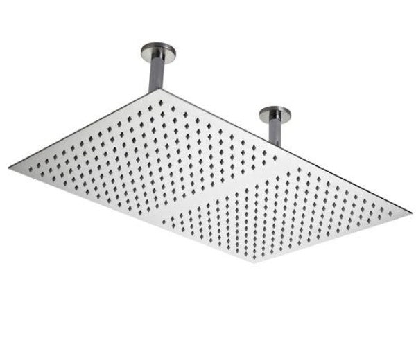 Hudson Reed Stainless Steel Rectangular Ceiling Shower Head with Arms - 600 x 400mm