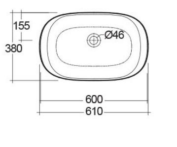 RAK-Illusion Countertop Wash Basin 600mm (No Overflow)