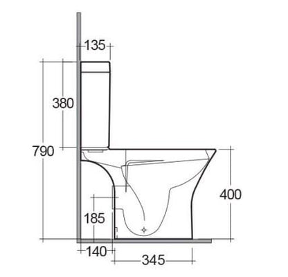 RAK-Resort Mini Open Back WC with Cistern and Seat