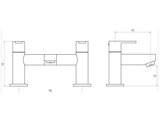 RAK-Morning Deck Mounted Bath Filler - Chrome