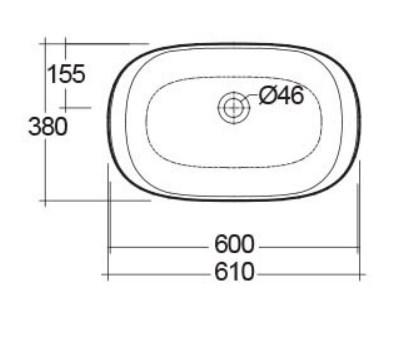 RAK-Illusion Countertop Wash Basin 60cm (No Overflow)