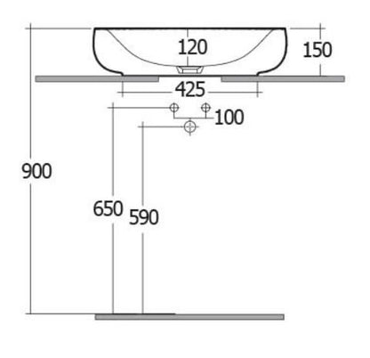 RAK-Illusion Countertop Wash Basin 60cm (No Overflow)