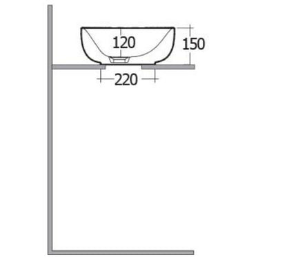 RAK-Illusion Countertop Wash Basin 60cm (No Overflow)