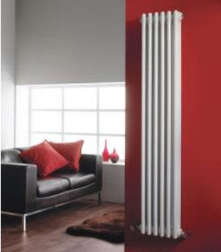 Hudson Reed Old London Colosseum Wall Mounted Vertical Radiator - High Gloss White