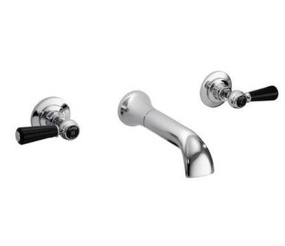 Hudson Reed Topaz Lever Dome Wall Mounted Bath Spout and Stop Taps