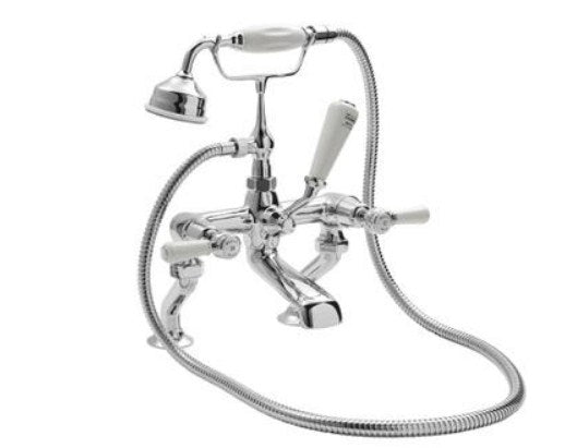 Hudson Reed Topaz Lever Dome Deck Mounted Bath Shower Mixer With shower kit