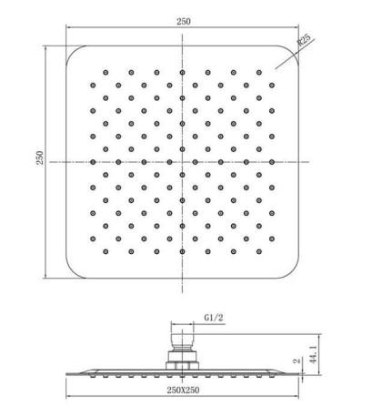 RAK 250mm Ultra Slim Air Induction Shower Head